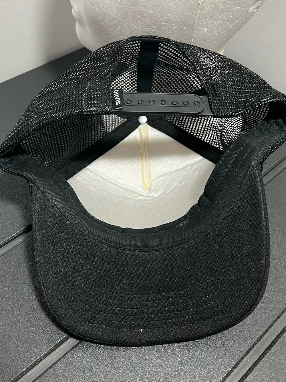 Orvis Water Bug Fishing White Black Mesh Snapback Trucker Hat Adult OSFA